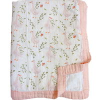 HKM-105171 Bamboo Cotton Four-Layer Summer Blanket for Kids, Fun Animal and Nature Designs, 150 x 200cm