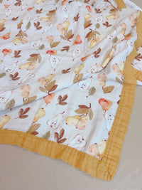 HKM-105171 Bamboo Cotton Four-Layer Summer Blanket for Kids, Fun Animal and Nature Designs, 150 x 200cm