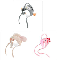 HKM-105299 Interactive Adjustable Cat Toy Stick with Head-Mounted Teaser for Playful Pets