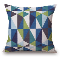 HKM-105299 Modern Abstract Geometric Pillowcase in Irregular Diamond Pattern - Soft Linen Cushion Cover, 45x45cm
