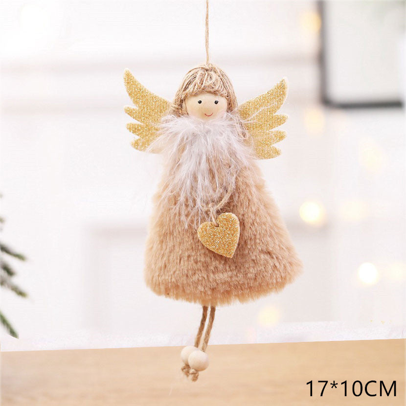 HKM-105619 Christmas Angel Plush Pendant - Festive Home Decor, Tree Ornament & Holiday Gift