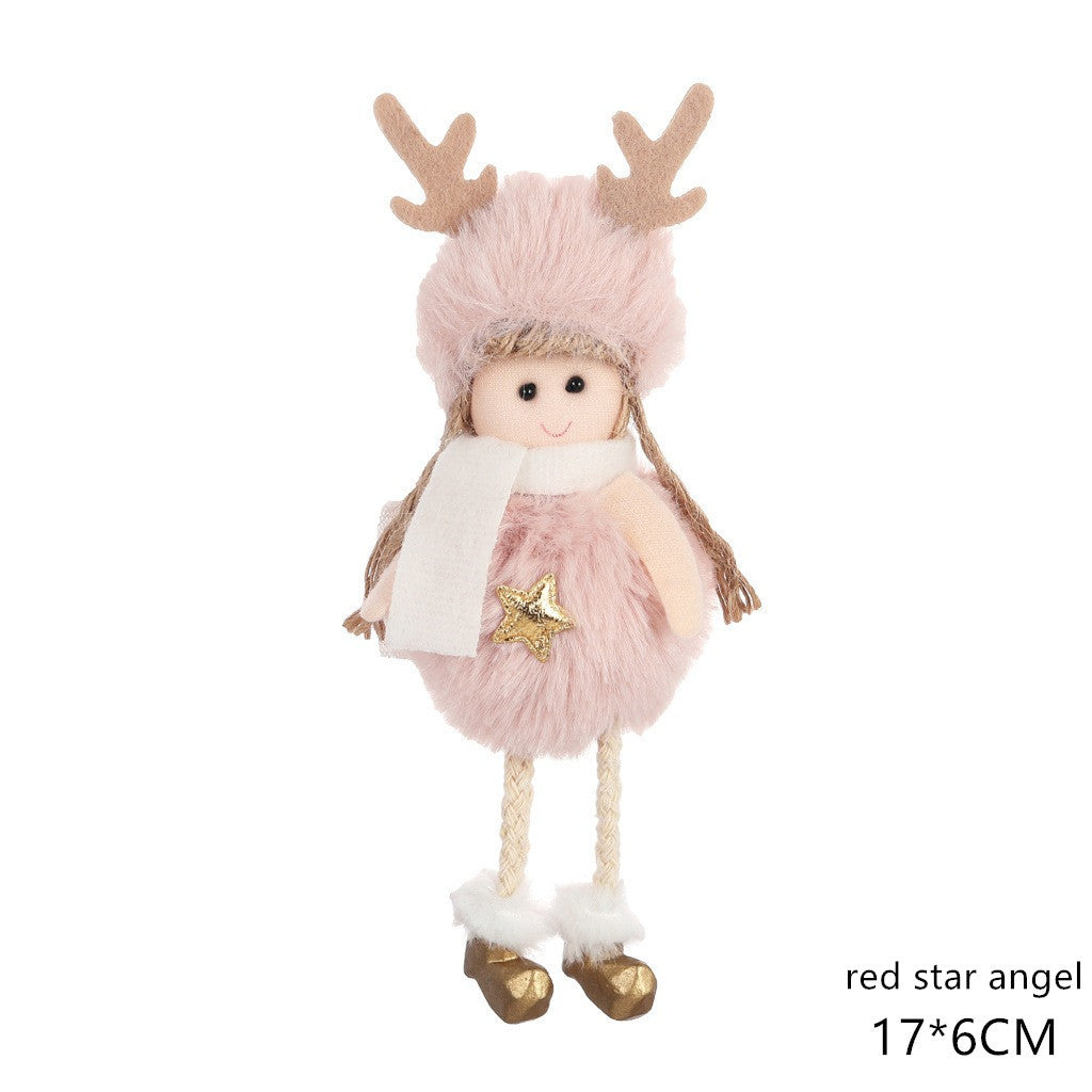 HKM-105619 Christmas Angel Plush Pendant - Festive Home Decor, Tree Ornament & Holiday Gift