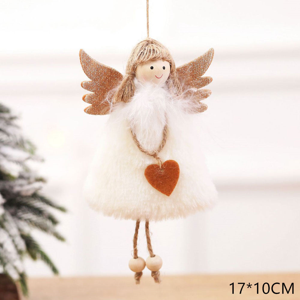 HKM-105619 Christmas Angel Plush Pendant - Festive Home Decor, Tree Ornament & Holiday Gift