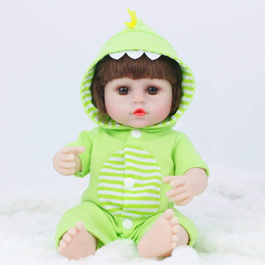 HKM-105683 Full Silicone Reborn Baby Doll with Pacifier - Lifelike Play Toy for Children, 38cm