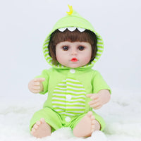 HKM-105683 Full Silicone Reborn Baby Doll with Pacifier - Lifelike Play Toy for Children, 38cm