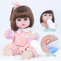 HKM-105683 Full Silicone Reborn Baby Doll with Pacifier - Lifelike Play Toy for Children, 38cm
