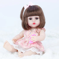HKM-105683 Full Silicone Reborn Baby Doll with Pacifier - Lifelike Play Toy for Children, 38cm