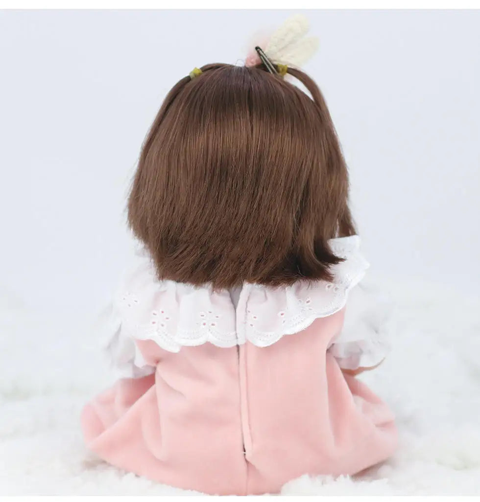 HKM-105683 Full Silicone Reborn Baby Doll with Pacifier - Lifelike Play Toy for Children, 38cm