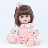 HKM-105683 Full Silicone Reborn Baby Doll with Pacifier - Lifelike Play Toy for Children, 38cm