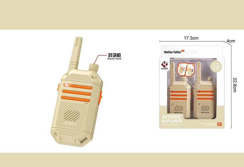 HKM-105811 Kids Battery Operated Long Range Walkie Talkie Set, Waterproof Plastic Toy - 2-Pack