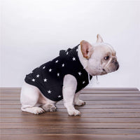 HKM-105811 Printed Hooded Sweater for Small and Medium Dogs in Black and White Cotton