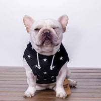 HKM-105811 Printed Hooded Sweater for Small and Medium Dogs in Black and White Cotton
