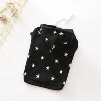 HKM-105811 Printed Hooded Sweater for Small and Medium Dogs in Black and White Cotton