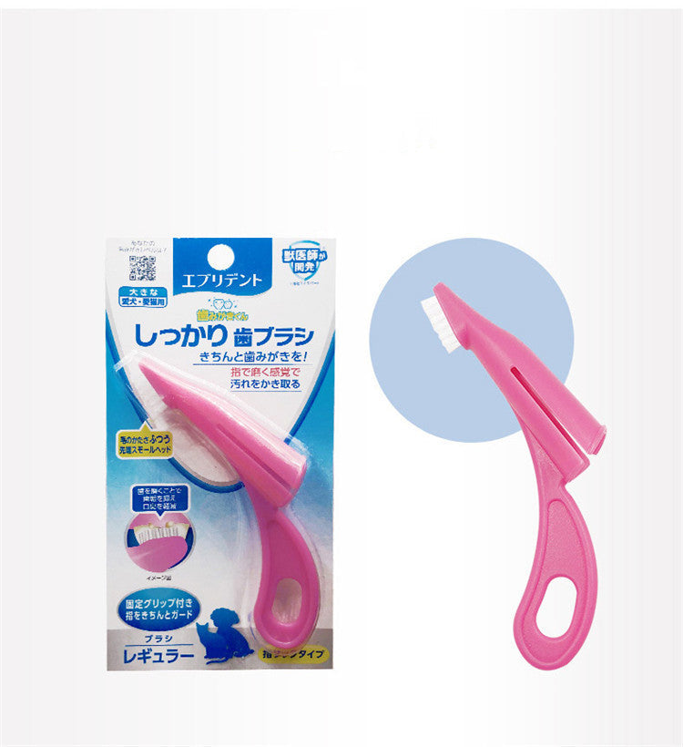 HKM-105939 Pet Toothbrush for Cats and Dogs - Silicone and Nylon Brush Head, Multiple Color Options