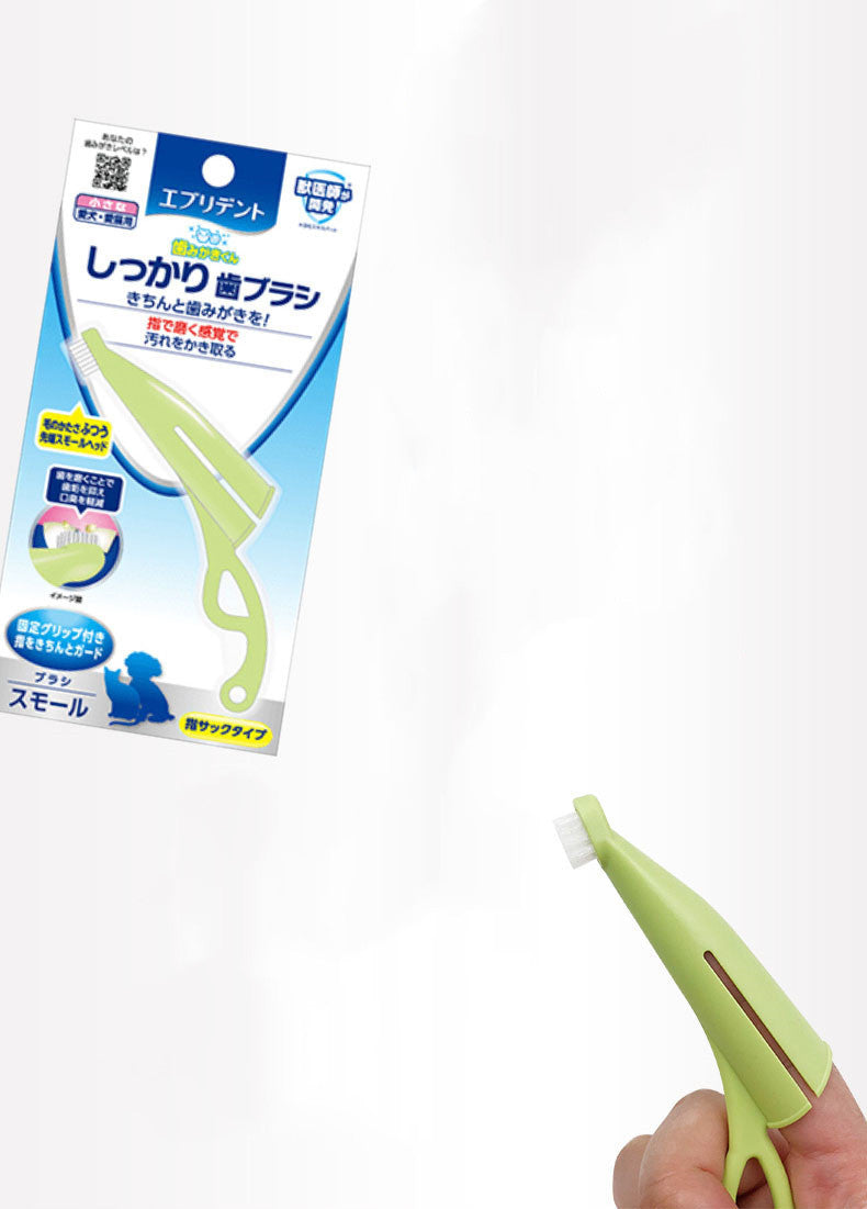 HKM-105939 Pet Toothbrush for Cats and Dogs - Silicone and Nylon Brush Head, Multiple Color Options