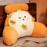 HKM-106131 Large Cartoon Lumbar Support Cushion - Husky, Dinosaur, Elephant, Rabbit, and Bread Carrot Options