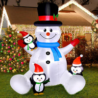 HKM-106195 9.5FT Inflatable Christmas Decorations with LED Lights - Santa Claus and Reindeer Sleigh for Outdoor Holiday Yard Decor