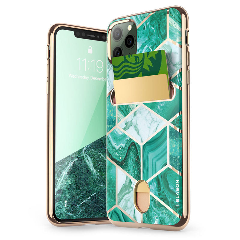 HKM-106259 iPhone 11 Pro Soft TPU Case with Card Slot and Diamond Texture