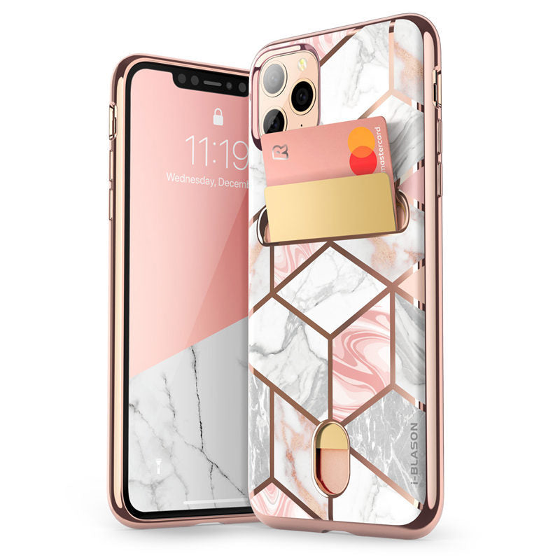 HKM-106259 iPhone 11 Pro Soft TPU Case with Card Slot and Diamond Texture