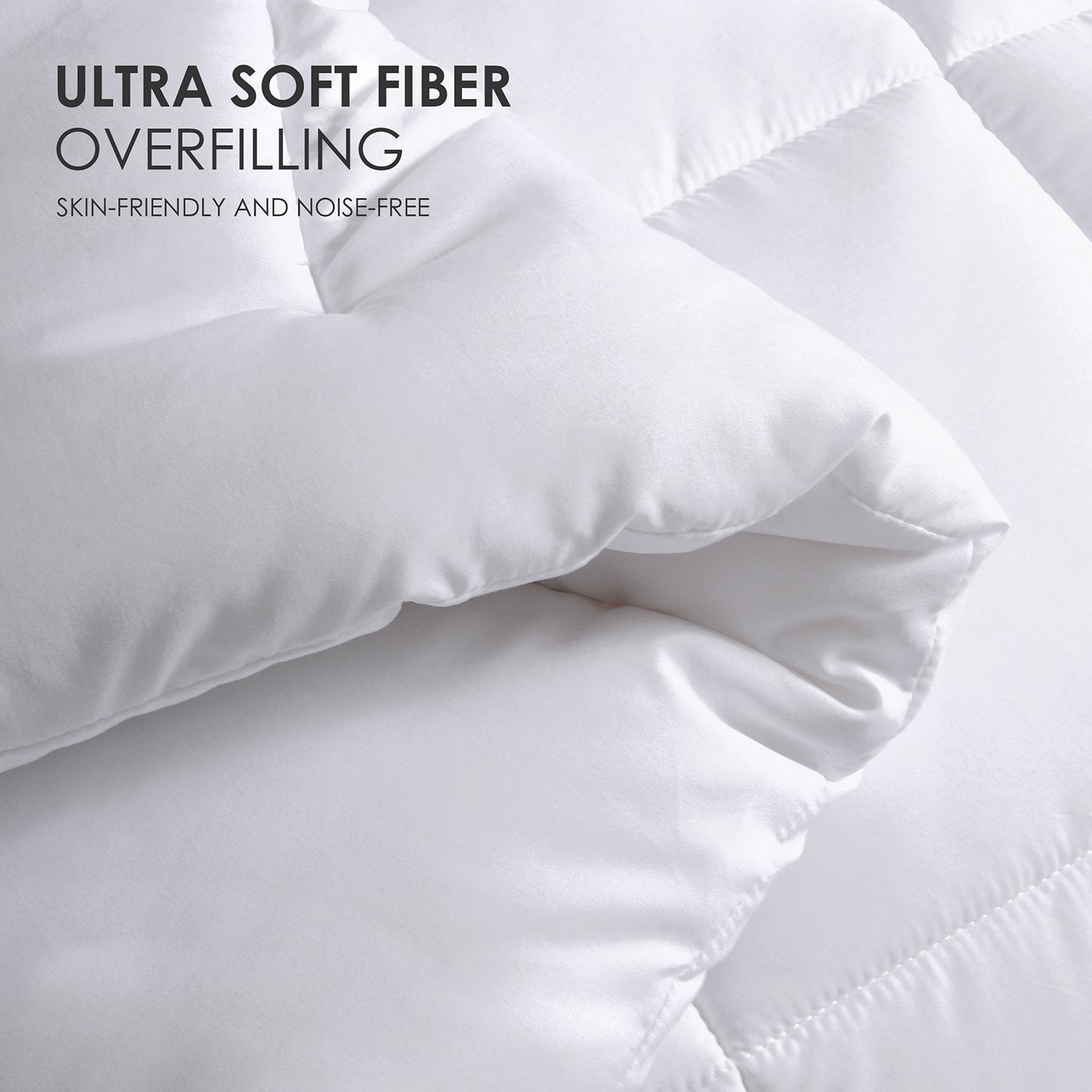HKM-106323 Breathable White Plaid All-Season Quilt with Microfiber Filling, OKO-100 Certified