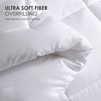 HKM-106323 Breathable White Plaid All-Season Quilt with Microfiber Filling, OKO-100 Certified