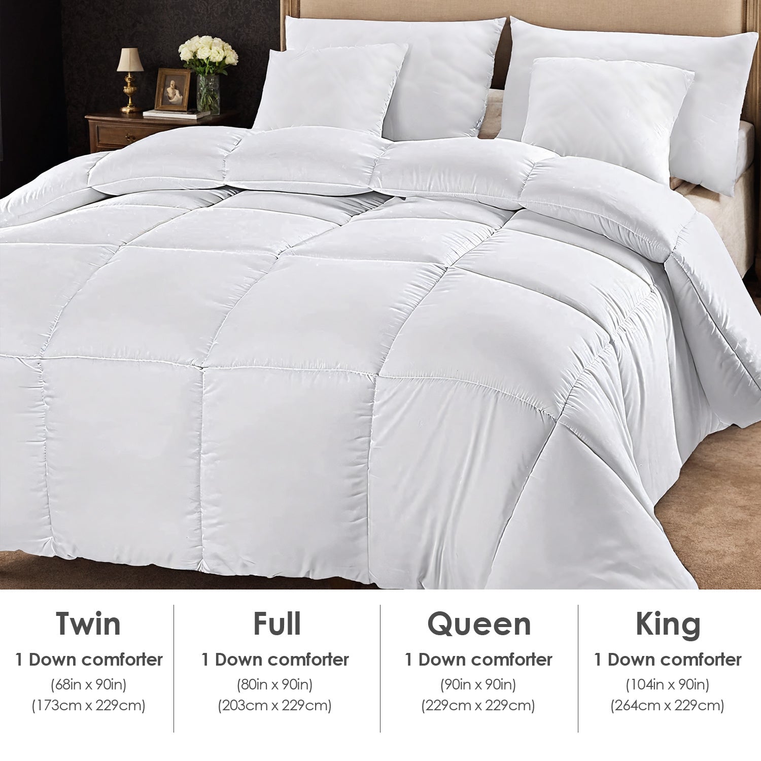 HKM-106323 Breathable White Plaid All-Season Quilt with Microfiber Filling, OKO-100 Certified