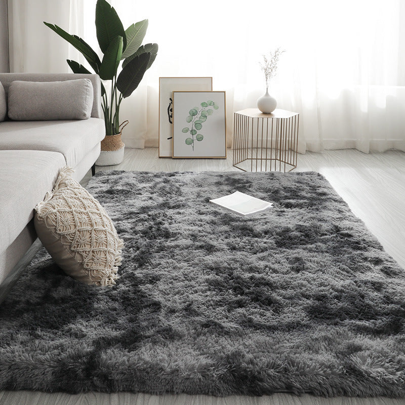 HKM-106387 Plush Peacock Blue Floor Mat for Under Bed and Coffee Table, Multiple Sizes Available
