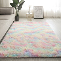 HKM-106387 Plush Peacock Blue Floor Mat for Under Bed and Coffee Table, Multiple Sizes Available