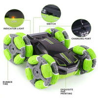 HKM-106579 Double-Sided Remote Control Drift Car - 2.4GHz Spinning Stunt Vehicle for Kids