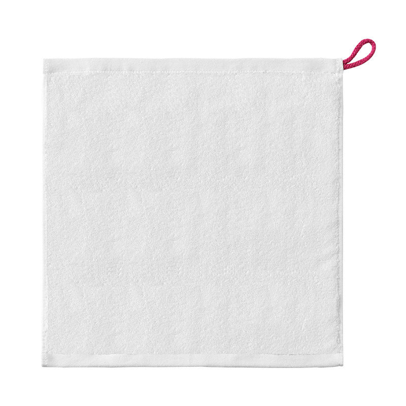 HKM-106579 Soft Pure Cotton Children's Towel in White, Pink, Blue, Gray, and Orange - Quick-Dry Square Design (34x33 cm)