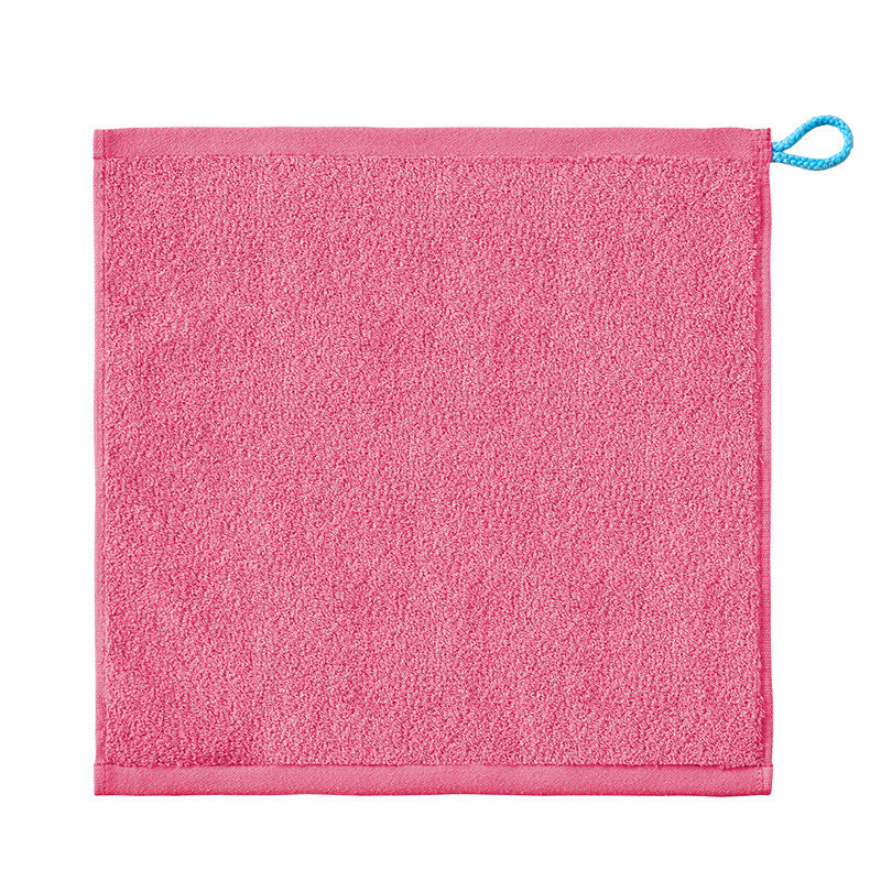 HKM-106579 Soft Pure Cotton Children's Towel in White, Pink, Blue, Gray, and Orange - Quick-Dry Square Design (34x33 cm)