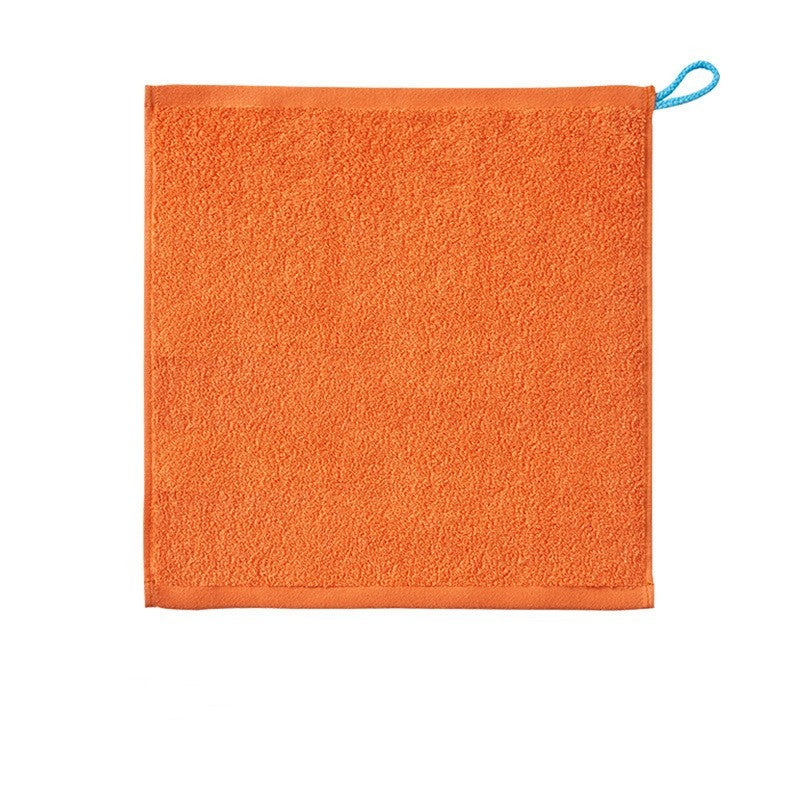 HKM-106579 Soft Pure Cotton Children's Towel in White, Pink, Blue, Gray, and Orange - Quick-Dry Square Design (34x33 cm)