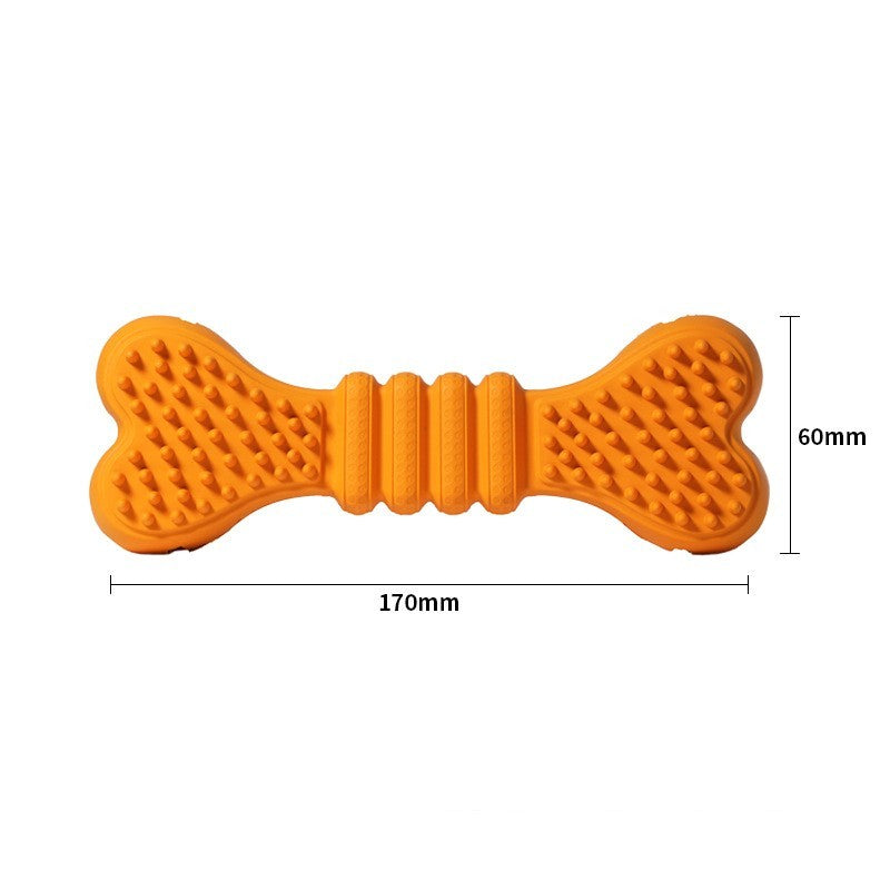 HKM-106643 Large Rubber Chewing Toy for Boredom Relief - 170mm x 60mm Size, Orange and Yellow