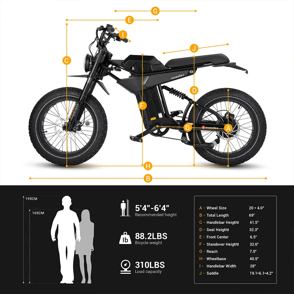 KTX-106707 750W Full Suspension Fat Tire Electric Bike 28Mph 80 Mile Range 20IN Aluminum Alloy