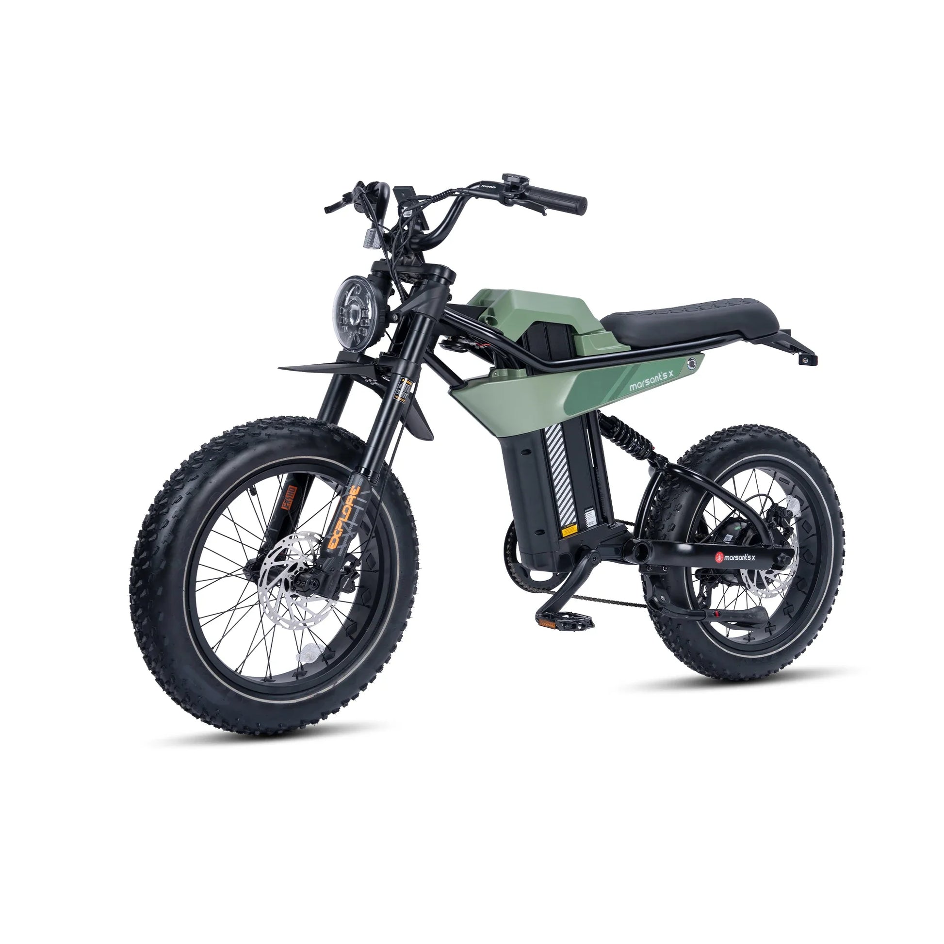 KTX-106707 750W Full Suspension Fat Tire Electric Bike 28Mph 80 Mile Range 20IN Aluminum Alloy