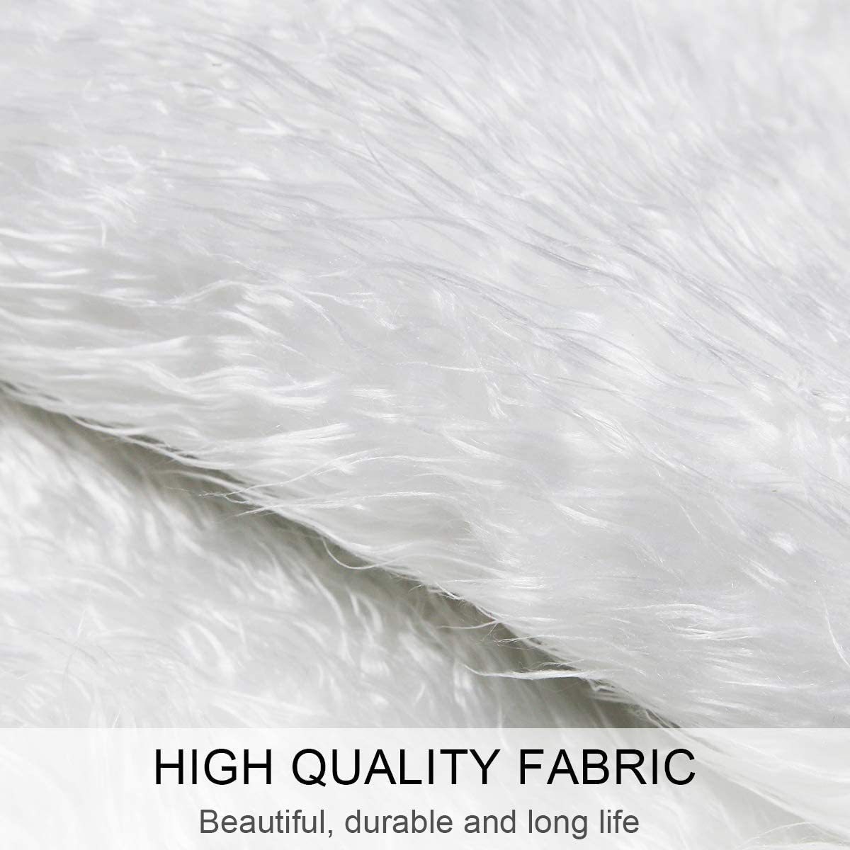 HKM-106771 Plush Faux Fur White Christmas Tree Skirt for Holiday Home Decor - Multiple Sizes Available