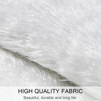 HKM-106771 Plush Faux Fur White Christmas Tree Skirt for Holiday Home Decor - Multiple Sizes Available