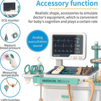 HKM-106835 26-Piece Medical Pretend Play Kit with Trolley Cart for Kids Ages 2-7
