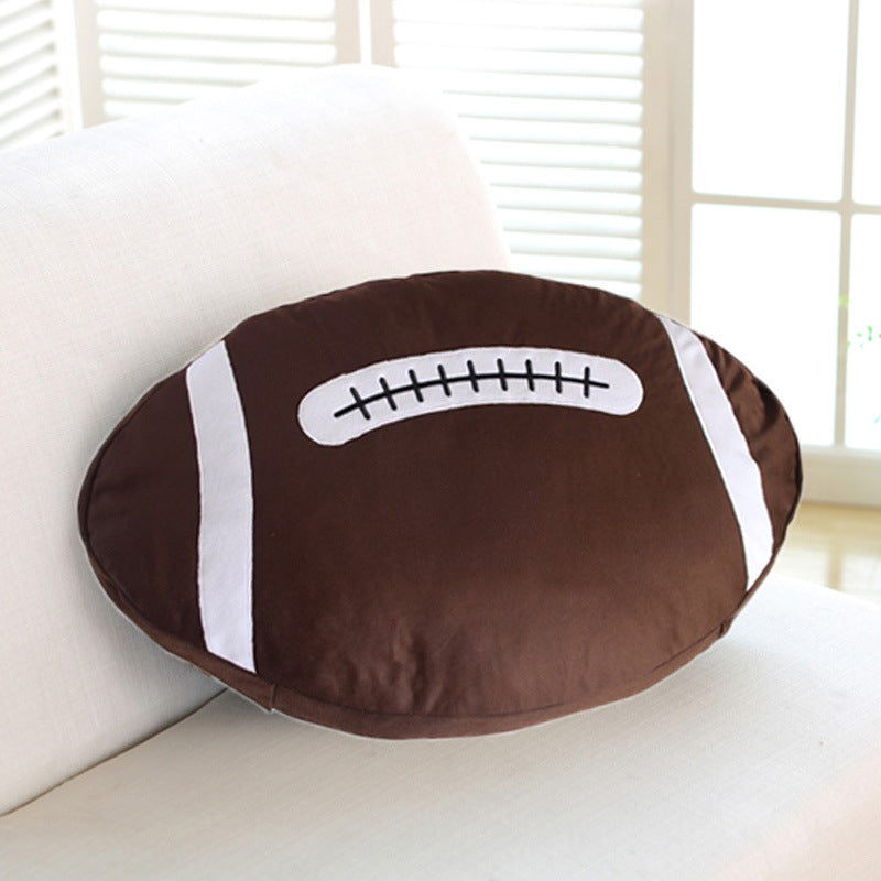 KTX-106835 Creative Football Shaped Plush Cushion for Comfortable Leaning with PP Cotton Filling