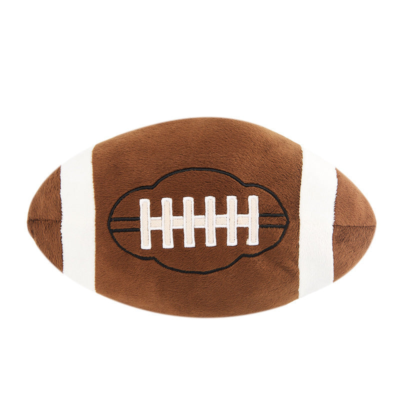 KTX-106835 Creative Football Shaped Plush Cushion for Comfortable Leaning with PP Cotton Filling
