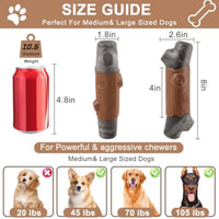 HKM-106835 Durable Indestructible Dog Chew Toy for Large Breeds - Bacon Flavor, Squeaky, Heavyweight Design for Aggressive Chewers