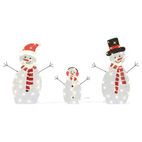 HKM-106963 Light-Up Snowman Family Set - 3-Piece Warm White Holiday Decoration for Indoor and Outdoor Use