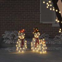 HKM-106963 Light-Up Snowman Family Set - 3-Piece Warm White Holiday Decoration for Indoor and Outdoor Use
