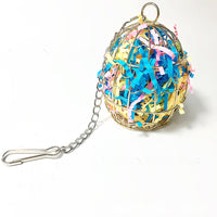 HKM-107091 Iron Bird Cage Foraging Toy with Brush - 7.5 x 17cm