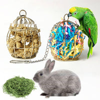 HKM-107091 Iron Bird Cage Foraging Toy with Brush - 7.5 x 17cm