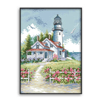 HKM-107155 Eco-Friendly Cross Stitch Lighthouse Decoration Kit for Living Room and Bedroom