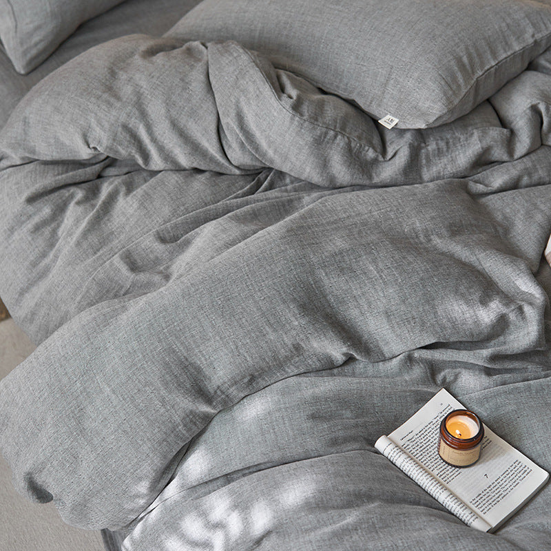 HKM-107155 Japanese-Style Pure Cotton Jacquard Bedding Set - Four Pieces, Various Colors