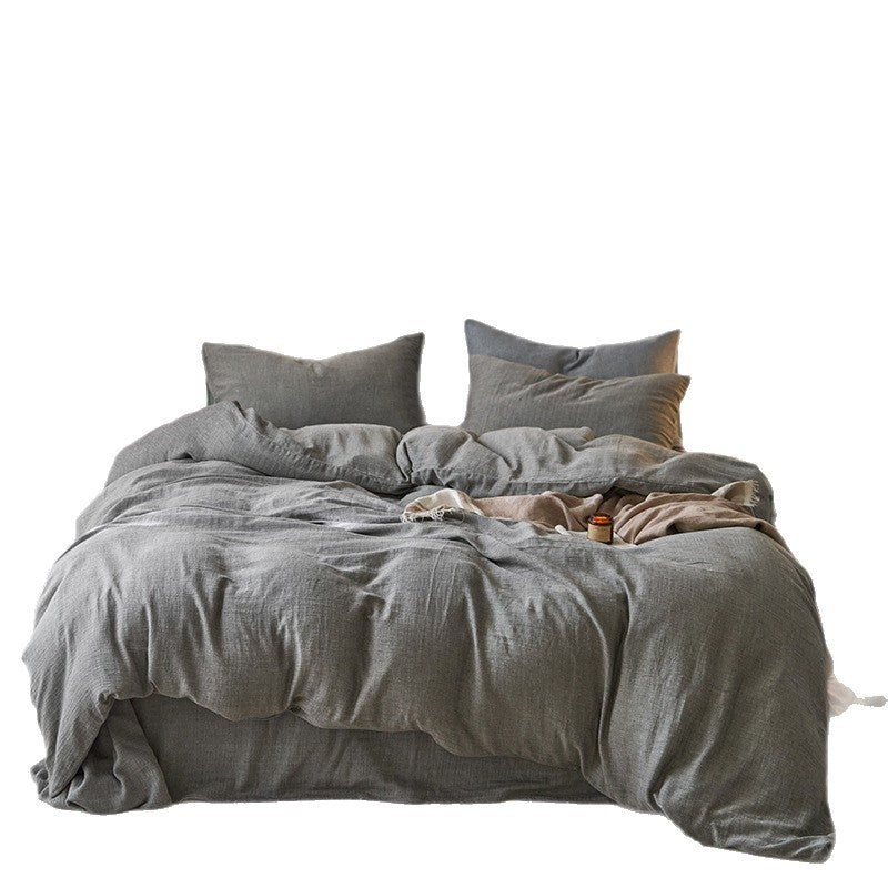 HKM-107155 Japanese-Style Pure Cotton Jacquard Bedding Set - Four Pieces, Various Colors