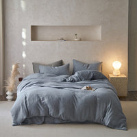 HKM-107155 Japanese-Style Pure Cotton Jacquard Bedding Set - Four Pieces, Various Colors