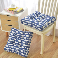 HKM-107283 Thick Cotton Linen Tatami Chair Cushion - Geometric Abstract Design, 10-12cm Thickness, PP Cotton Filling, 40x40cm or 45x45cm Options